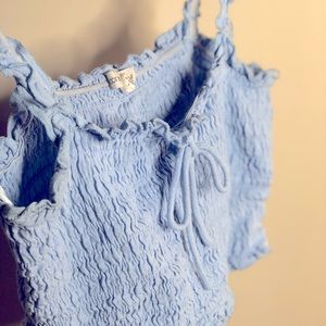 Baddie blue tank top